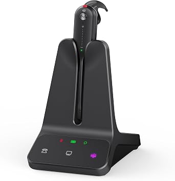 Yealink DECT Wireless Headset WH63 E2,Teams Certified,Single EarMono Office Headset for Desk Phone and Computer Softphone,3 Wearing Styles,Noise Cancelling Mic,607Ft Range