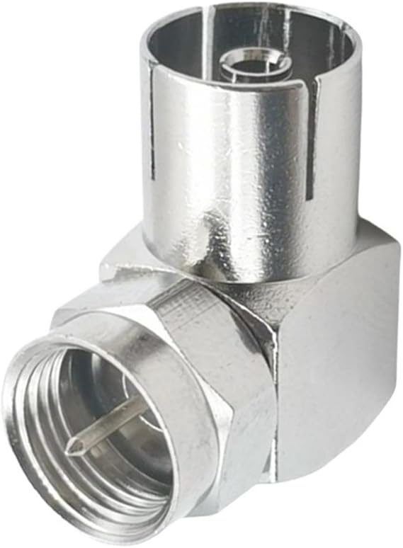 Pure Copper F Type Female to PAL Male TV Coax Right Angle Connector 90 Degree Cable Converter(FJ-TVK-Wx1)