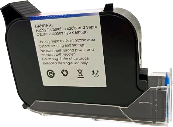 42ML Ink Cartridge Black Quick Dry Ink Work for ZFM6 12.7mm/0.5inches Portable Handheld Printer Labeler and Most of Handheld Portable Printers