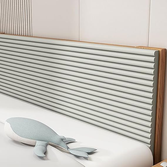 XOOFMASS Self-Adhesive Padded Wall Panels, 6.5ft 3D Anti-Collision Wall Padding, Upholstered Wall Cushion DIY Peel and Stick on Headboard Panels for Bedroom Tatami Playroom,Gray
