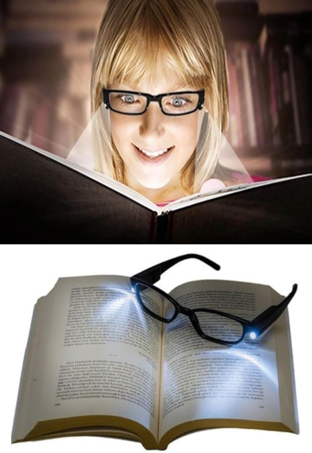 hyd Led Işıklı Kitap Okuma Gözlüğü Gri