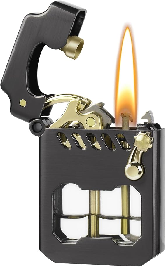 CHOICEDC Vintage Trench Lighter, Cool Mecha Metal Rocker Kerosene Lighters