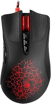 Bloody AL90 Optical Gaming Mouse with Light Strike LK Optical Switch & Scroll - 8 Programmable Buttons and Advanced Macros - Ergonomic Right Hand Grip - Button Grips - Colored Profile Selection | Light Strike Switch, 8 Programmable Buttons, Ergonomic Design