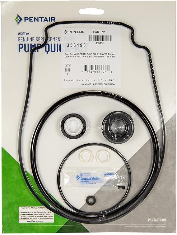 356198 Pentair Pump Seal Quick Kit Whisperflo Intelliflo