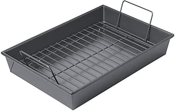 Chicago Metallic Professional Non-Stick Roast Pan with Non-Stick Rack, 13-Inch-by-9-Inch