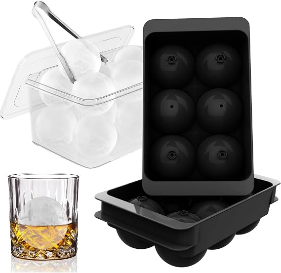 WIBIMEN 1.9-Inch Large Ice Cube Molds, 2-Pack Round Ice Ball Molds