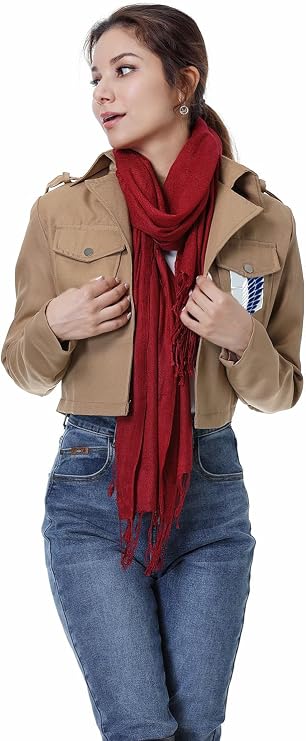 Womens Jacket Outfits Girls Cosplay Costume Set Scarf