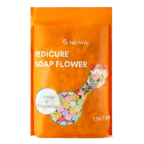 NOVAL Bulk Pedicure Soap Flower Sheets, 1.1 lb Foot Soak Soap Petals for Pedicure Bowls and Salon Foot Spa