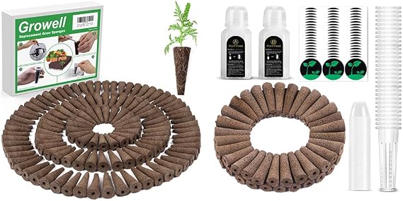 Growell Grow Sponges 120 Pack & 182 Pcs Seed Pod Kit
