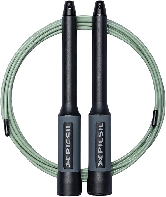 PICSIL Sphinx Lightweight Speed Rope, All Skill Levels | Durable plastic construction with dual bearings. Ergonomic 280 g design supports technique and agility.