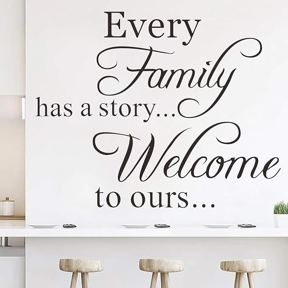 Vinyl Wall Quotes Stickers Every Family Has a Story Welcome to Ours Decal