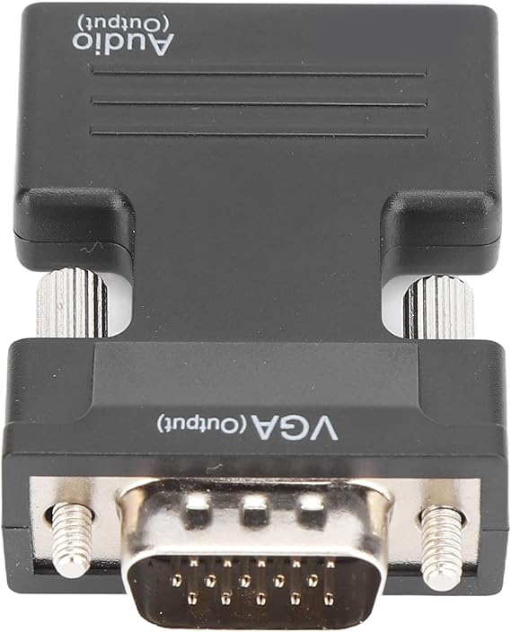 GOWENIC HD Multimedia Interface Female to VGA Male Converter Adapter with 3.5mm Audio Cable, Plug and Play, for Laptops PCs Monitors Projectors DVDs