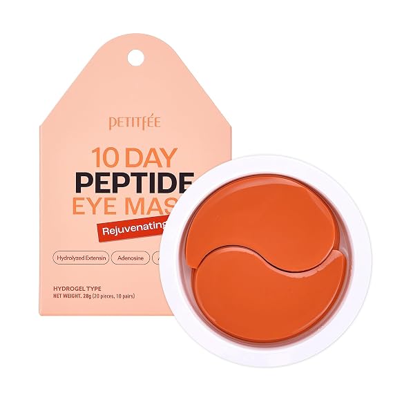 Petitfee 10 DAY Eye Mask Peptide 20pcs (10pairs) - Rejuvenating Eye Patch, Firming Eye with Hydrolyzed Extensin, Peptide, Adenosine, travel friendly, lightweight