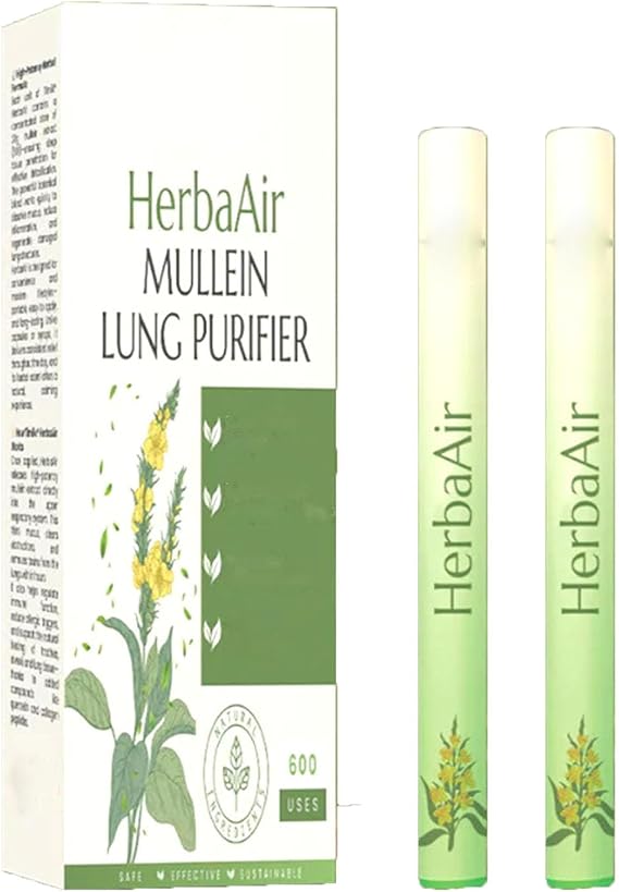 Timilk Herbaair Mullein Lung Purifier, Upgraded Herbal Diffuser Pen, Mullein Inhaler for Lung Cleansing and Breathing Support, Portable Atomizing Air Freshener (2)