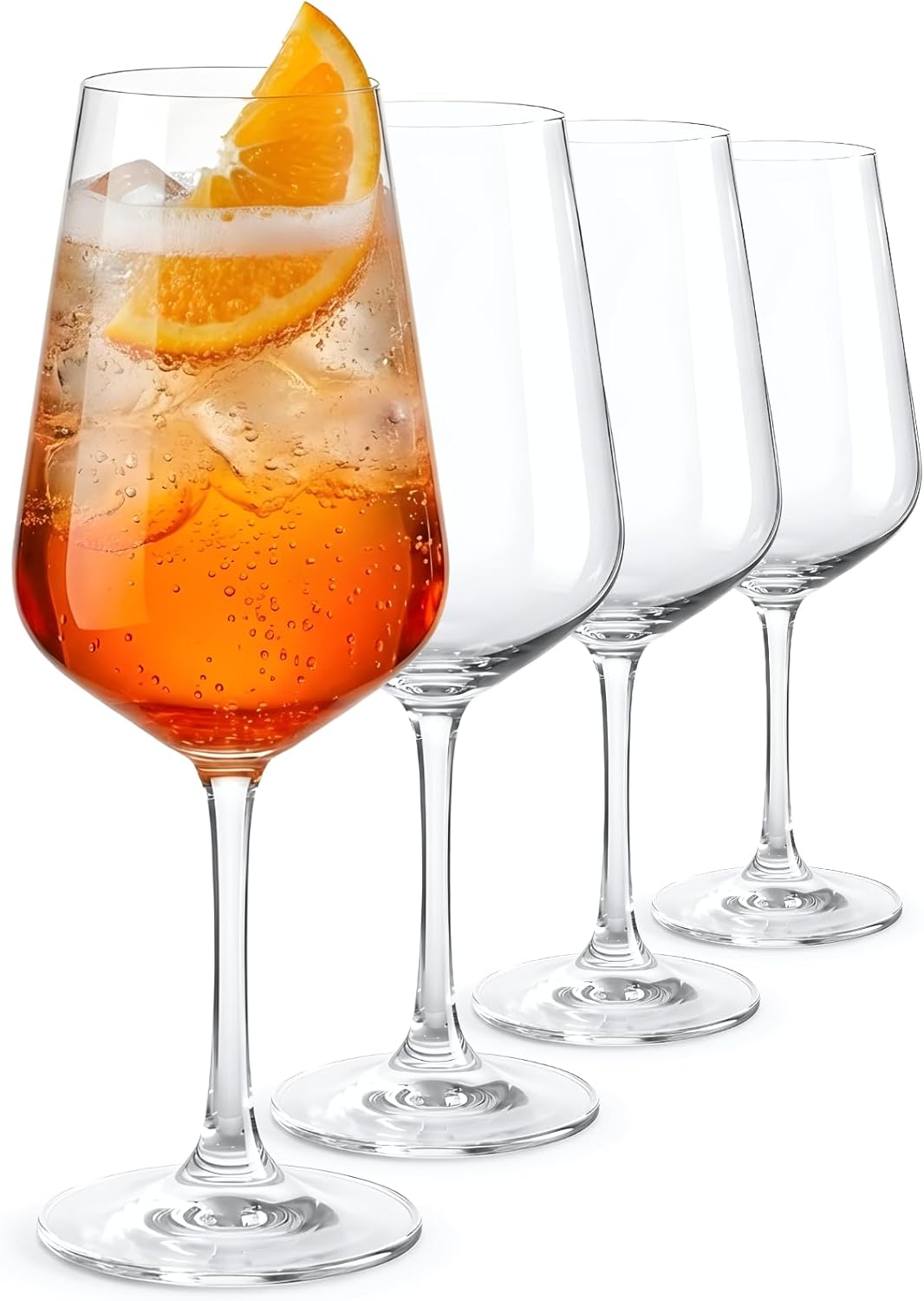 Aperol Spritz Glasses 45cl Crystal Glass Dishwasher Safe Shockproof Aperitif Cocktail Glasses Set of 4