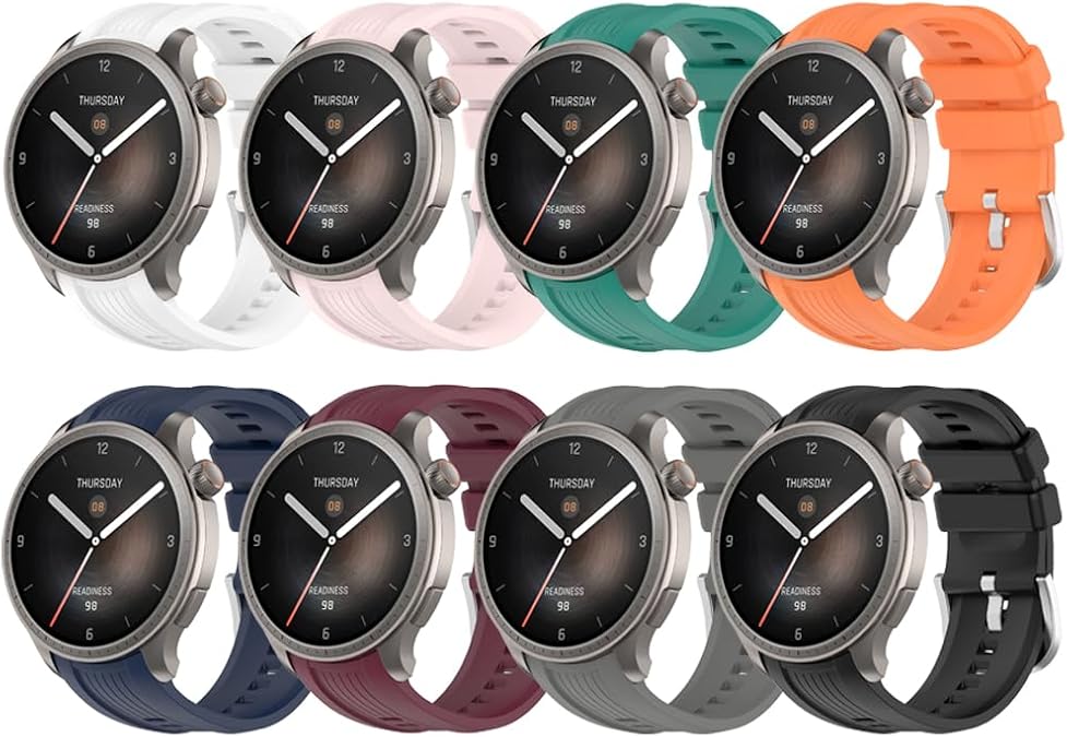 Compatible for Amazfit Balance Band, Adjustable Sport Silicone Wristband Replacement Watchband Strap for Amazfit Balance Smartwatch