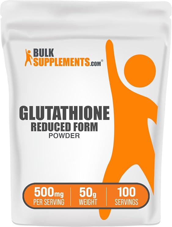Glutathione Reduced Powder - Glutathione Supplement, Reduced Glutathione Powder - Glutathione 500mg, Gluten Free, 500mg per Serving, 50g (1.8 oz) (Pack of 1)