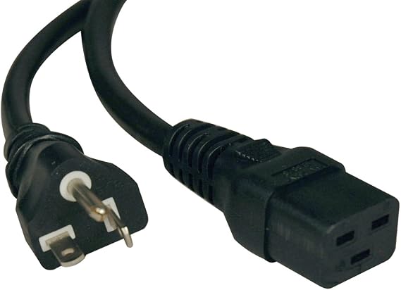 Tripp Lite Heavy Duty C19 to 5-20P Power Cord, 20A, 12 AWG, IEC-320-C19 to NEMA 5-20P, 10-Feet / 3.05 Meters, (P049-010)
