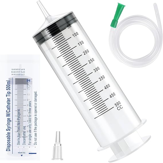 Large Syringe 500ml,Oil Suction Syringe with Soft Tubes, Large Capacity