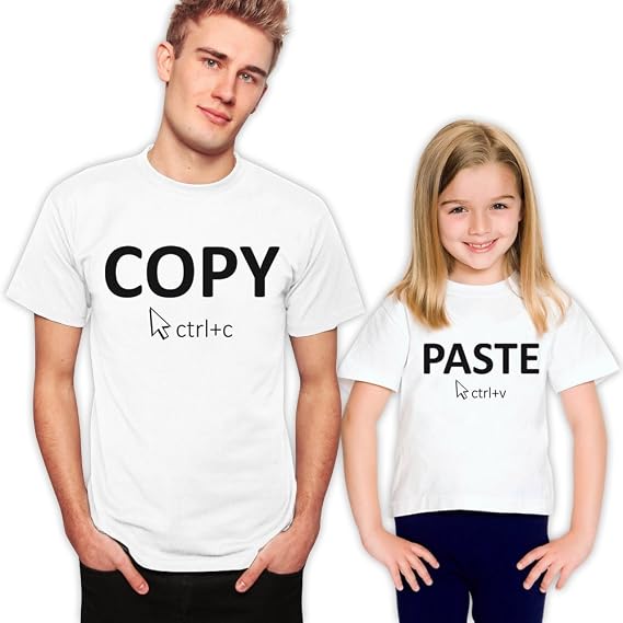 Copy and Paste Father and Daughter Matching Family T-Shirts Set