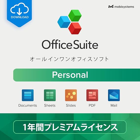 OfficeSuite Personal – Full License – Compatible with Microsoft Office Word, Excel, PowerPoint, Adobe PDF and compatible with Windows 11/10 License + online for 1 PC | 2 mobiles per user, available annually