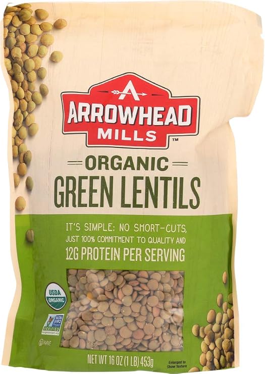 Arrowhead Mills Green Lentils 1 LB (Pack Of 6) - Pack Of 6