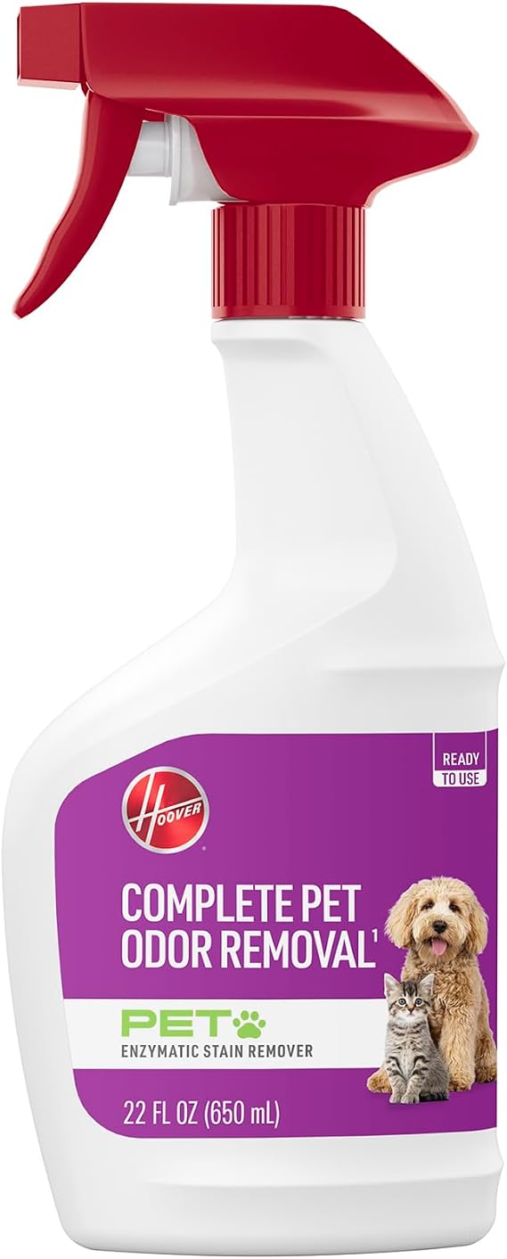 Hoover Pet Pre-Treat Spot and Stain Remover Spray, 22 oz., Pet Formula for Carpet and Upholstery, Tackles Tough Pet Messes and Stains, Pair with Hoover Carpet or Spot Cleaner | Pet Formula for Carpet and Upholstery, Tackles Tough Pet Messes and Stains, Pair with Hoover Carpet or Spot Cleaner
