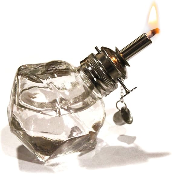 Hawk Alcohol Lamp with Adjusable Wick | Rust Proof Nickle Metal Construction | 0.25" Adjustable Cotton Wick | Built in Cap | Great for Sterilization, Heating, and Lab Combustion Reactions