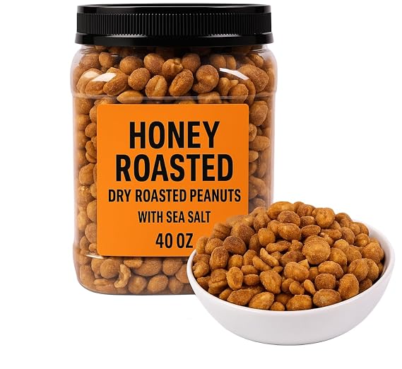 Honey Roasted Peanuts, Resealable Container 40 oz