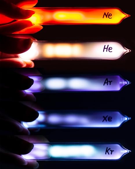 Noble Rare Luminous Gases Element Collection, Pack of 5