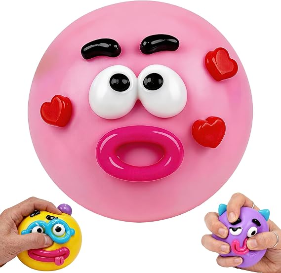 Smushers Squishy,Face Squishy Toy, Curiosities Dog Face Squishy Cute Slow Rise Relaxing,Funny Face Squishy Stress Balls, Stress Relief Desk Accessory for Adults (Pink)