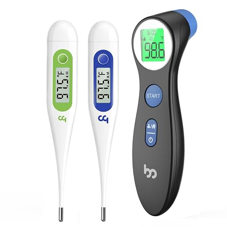 Forehead Thermometer + 2Pack Oral Thermometer