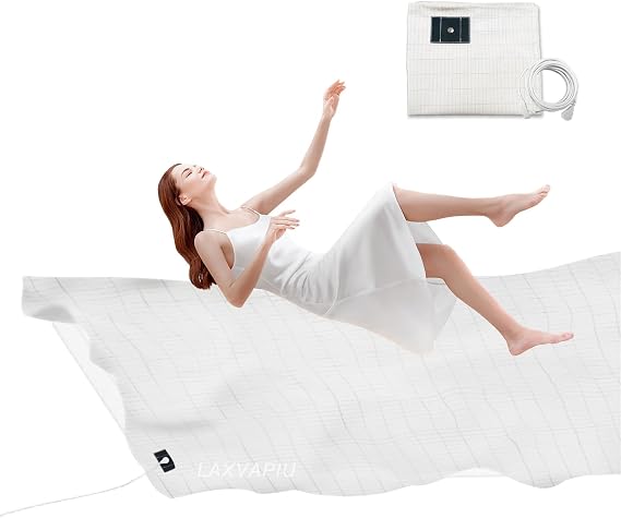 Grounding Sheet Full Silver Fiber Flat Grounding Sheet 54x75 Inch Cotton Grounded Bed Sheets for Sleep Stress,Earth Connected Sheet with Cord