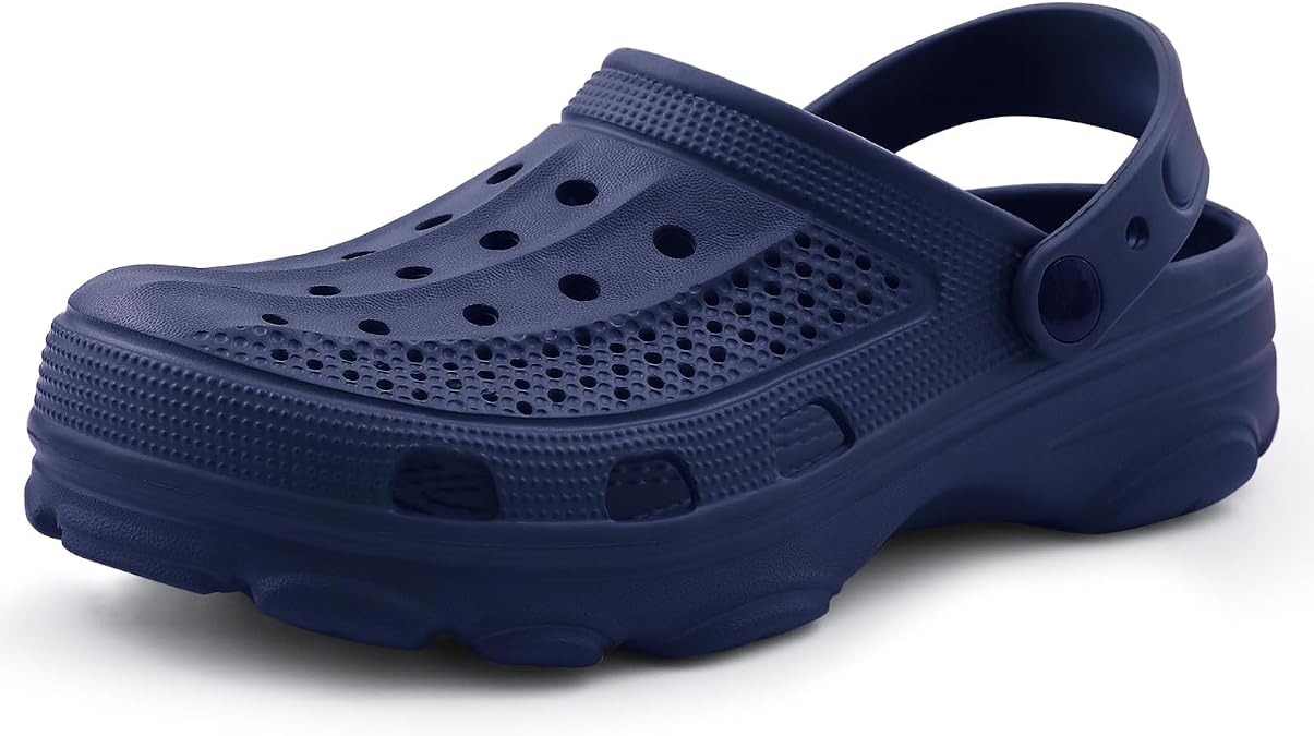 Beslip Womens Mens Garden Clogs Shoes with Arch Support Unisex Comfort Slip-on Sandals, Navy Blue 46 (13-13.5 Women/11.5-12 Men)