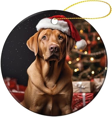 Ornament Fox Red Labrador Retriever Ceramic Double Sided Tree Xmas Ornament Best Dog Christmas Tree Hanging Accessories Gifts for Women Men