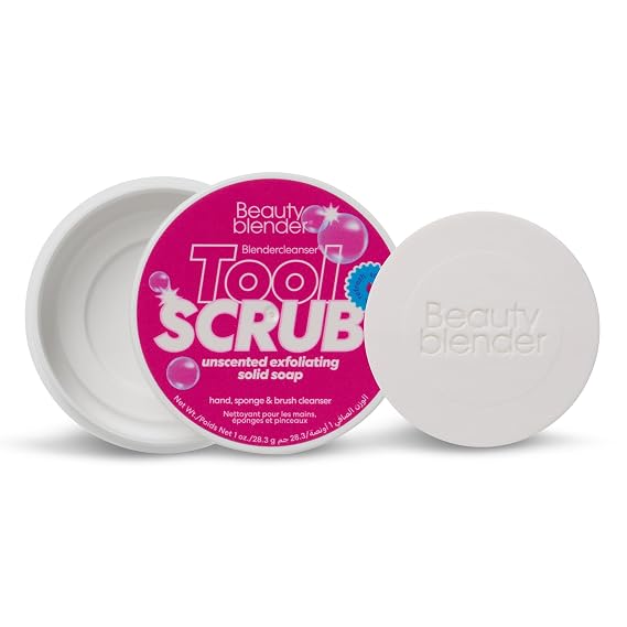 Beautyblender Blendercleanser Tool Scrub Solid Cleanser Unscented Scented Makeup Sponge & Brush Cleansing Bar Hand, Sponge, and Brush Cleanser, Removes Makeup & Buildup, Travel-Friendly, 1 oz