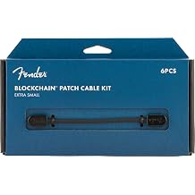 Fender® »BLOCKCHAIN™ PATCH CABLE KIT - EKSTRA SMALL PAACK« Patch kablosu | 6 parçalı set | 2x10cm/4x15cm | Açılı jak | Renk: Siyah