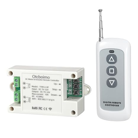 DC12V 24V 32V WiFi Smart Linear Actuator Motor Controller | Forward and Reverse Relay, Smart Life APP / RF433Mhz 328FT Remote Control, Work with Alexa, Google Home, Siri