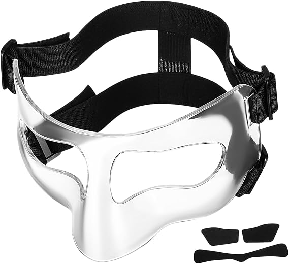 Adjustable Guard Lightweight Sports Face Guard for Basketball Soccer Baseball Enhanced Protection for Nose and Face Versatile Fit for Youth Adults