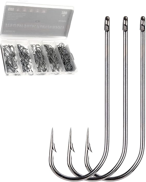 Panfish Fishing Hooks, 200Pcs Aberdeen Hooks 5 Sizes Assorted