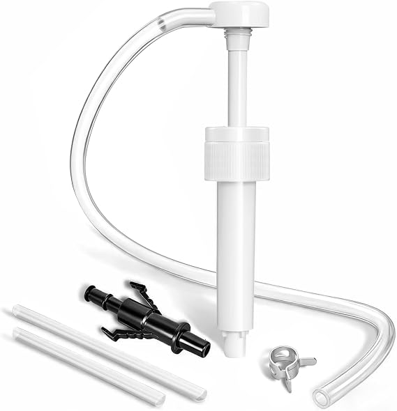 Fluid Pump for Standard Quart Bottles, 8cc Per Stroke, Premium Transmission Fluid Pump with 3rd Hand Adapter and Flexible Tube, Transfer Gear Oil, Transmission & Differential Fluid (28mm)
