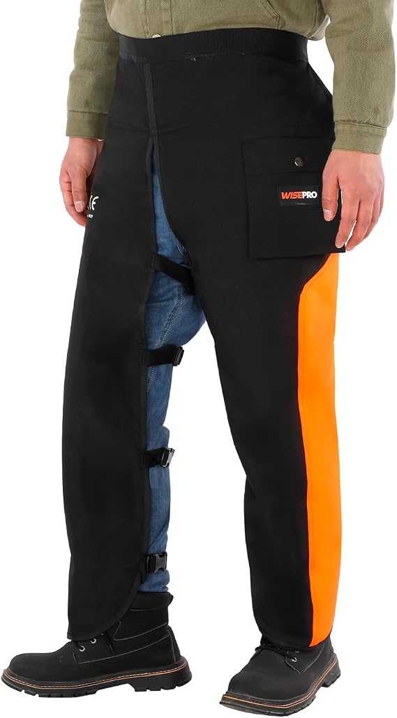 Chainsaw Chaps - Class 1, Protective Chainsaw Apron, Adjustable Chainsaw Chaps for Men/Women, Clothing Safety Trousers, Leg Guards, Forestry PPE Safety Gear