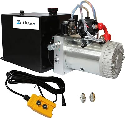 8 Quart Electric Hydraulic Pump,12v Double Acting Hydraulic Pump,Hydraulic Power Unit for Dump Trailer and DIY Hydraulic Systems