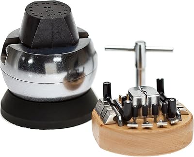 SE 5 Heavy Steel Engraving Block Ball Vise with Rubber Base and 34 Attachments for Jewelry Making -JT-GB91