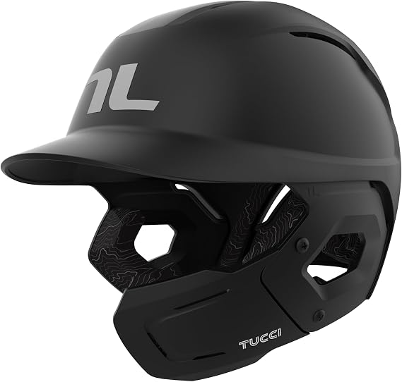 Potenza Batting Helmet with Jaw Flap, L/XL, Matte Black, Right-Handed Hitter