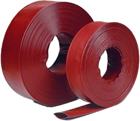 (1 1/2" Dia. x 100 ft) 150 PSI - High Pressure, Heavy Duty Lay Flat Discharge and Backwash Hose, 10 Bar Reinforced PVC Construction