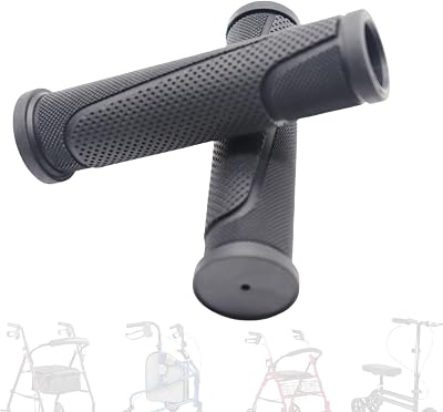 2PCS for Rollator Hand Grip,Replacement Parts for Rollator and Wheelchair,for Knee Walker Replacement Parts Accessories,Soft and Comfortable, Textured Design.LeftRight,Black