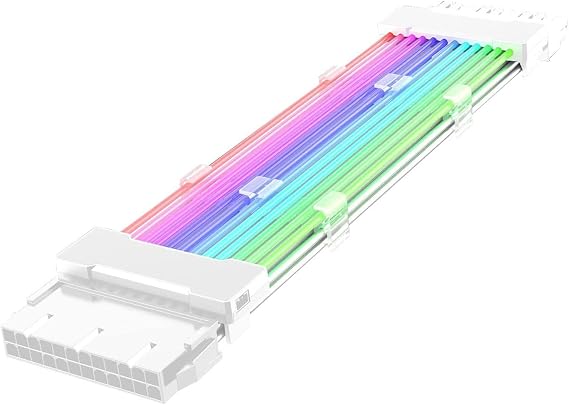 Addressable RGB Power Extension Cable, 24 Pin/2x8Pin/3x8Pin ATX RGB Cable, RGB ARGB Extension Cable, PC Internal Components for Motherboard Connector