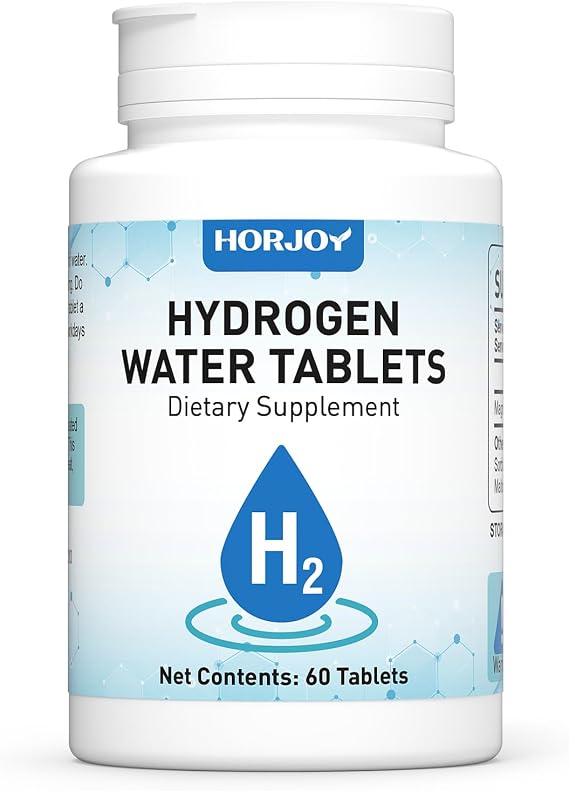Hydrogen Water Tablets, Up to 12 PPM Molecular Hydrogen Under Tested Conditions, 120 mg Magnesium per Tablet, Unflavored, 60 Count