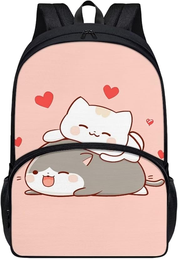 DISNIMO Cute Cat School Bag Packs for Boys Girls,Kids Backpack Preschool Kindergarten Children Toddler Book Bags Rucksack with Adjustable Strap, Cute Daypack Strong Eastpack